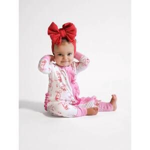 NEW SMALL SHOP santa baby bamboo convertible zip romper in multi